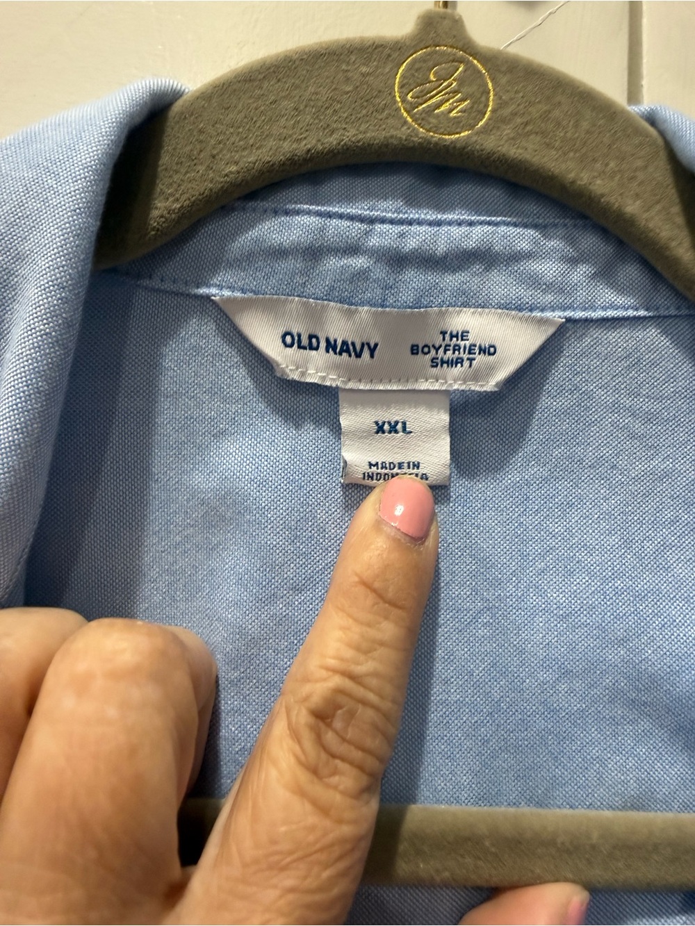 Old Navy Oversized Button Down Boyfriend Shirt - XXL - Oxford Blue - Picture 2 of 7